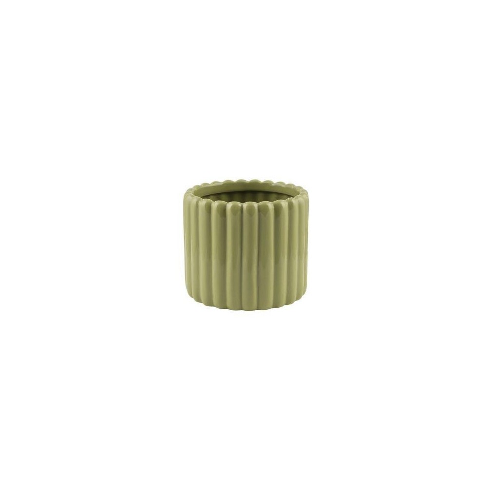 CILINDRO RIGATO CERAMICA VERDE H.10.5